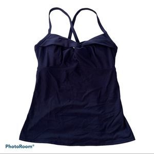 Athleta Twist Up Tankini Top 34B/C NWT (Navy) Dress Blue Small​